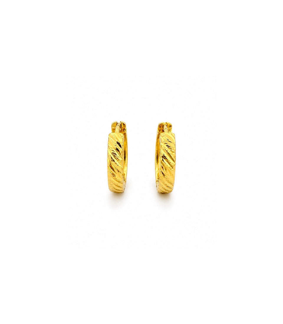 Gold Plated Chunky Huggie Bali Earrings