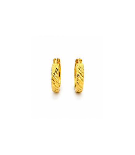 Gold Plated Chunky Huggie Bali Earrings