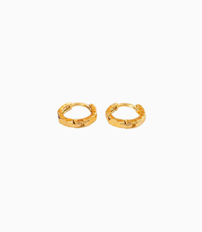 Gold Plated Chunky Huggie Bali Earrings
