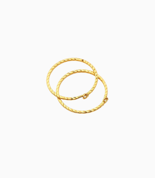 Gold Plated Diamond Cut Bali Earrings