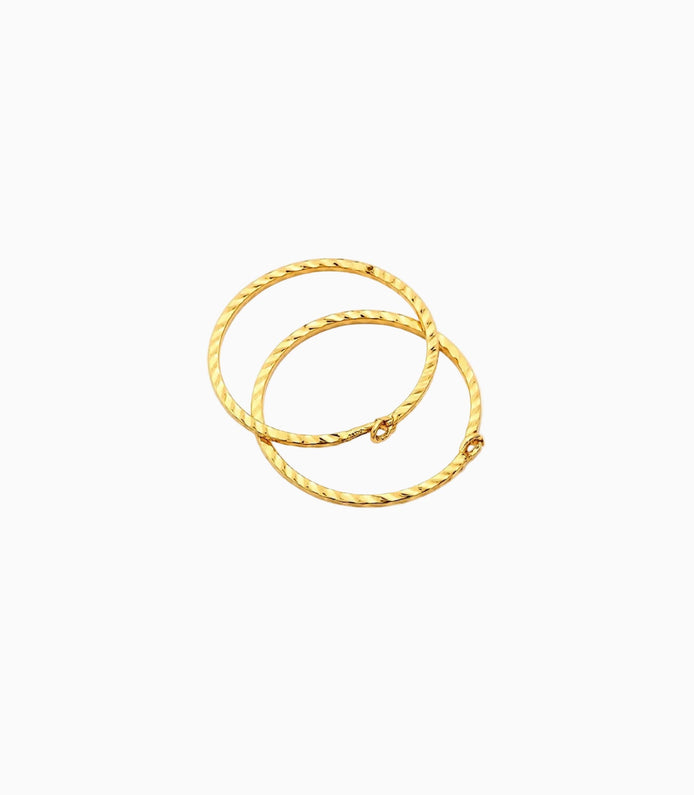 Gold Plated Diamond Cut Bali Earrings