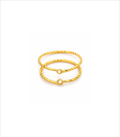 Gold Plated Diamond Cut Bali Earrings