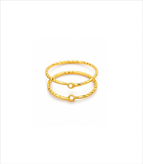 Gold Plated Diamond Cut Bali Earrings
