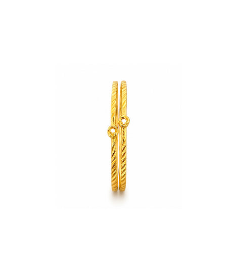 Gold Plated Diamond Cut Bali Earrings
