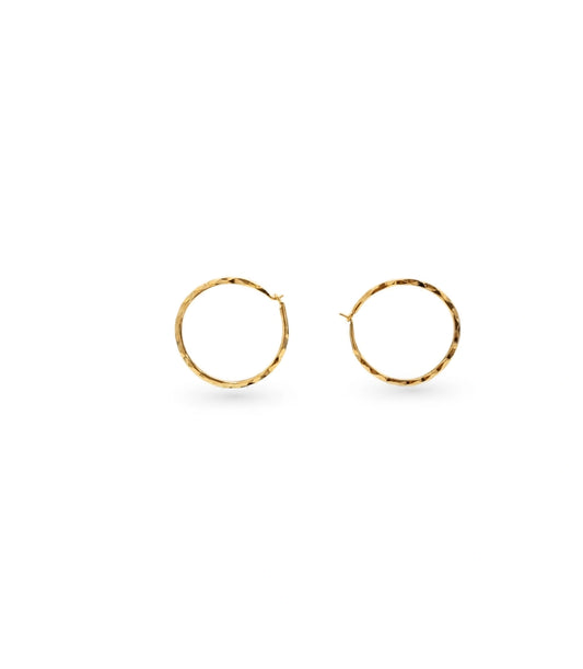 Gold Plated Everyday Round Hoop Earrings