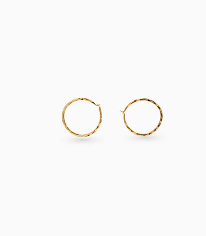 Gold Plated Everyday Round Hoop Earrings