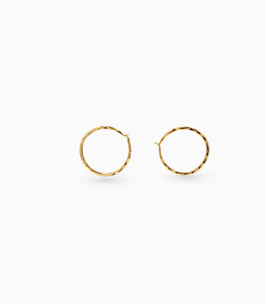 Gold Plated Everyday Round Hoop Earrings