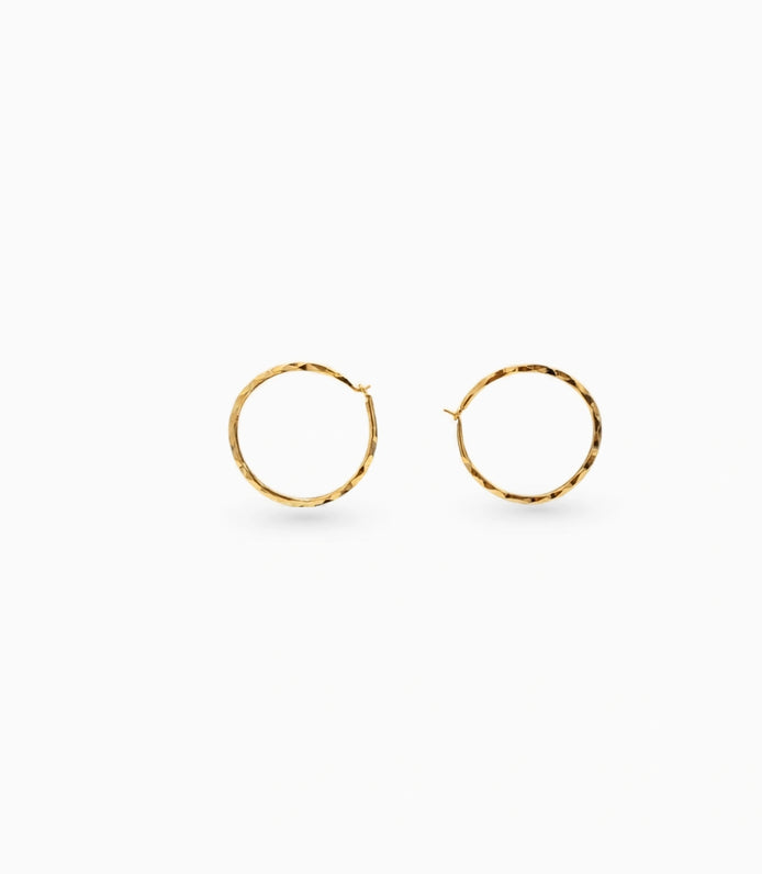 Gold Plated Everyday Round Hoop Earrings