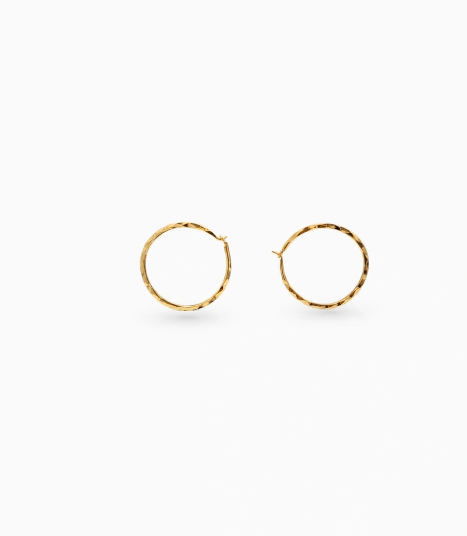 Gold Plated Everyday Round Hoop Earrings