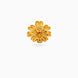 Gold Plated Floral Motif Unisex Brooch