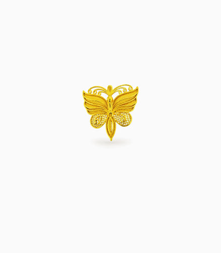Gold Plated Butterfly Filigree Brooch