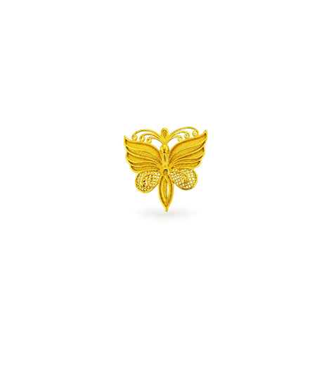 Gold Plated Butterfly Filigree Brooch
