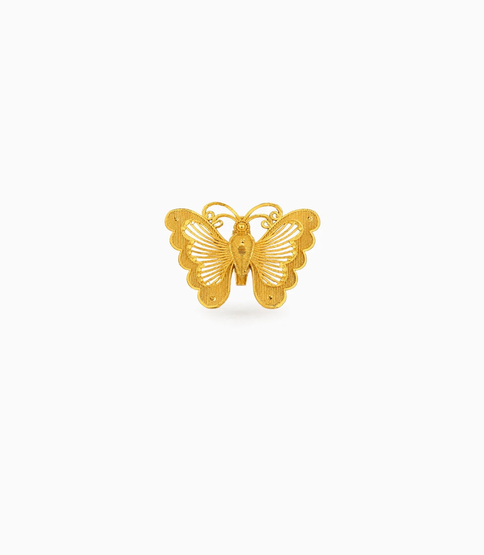 Gold Plated Butterfly Motif Unisex Brooch