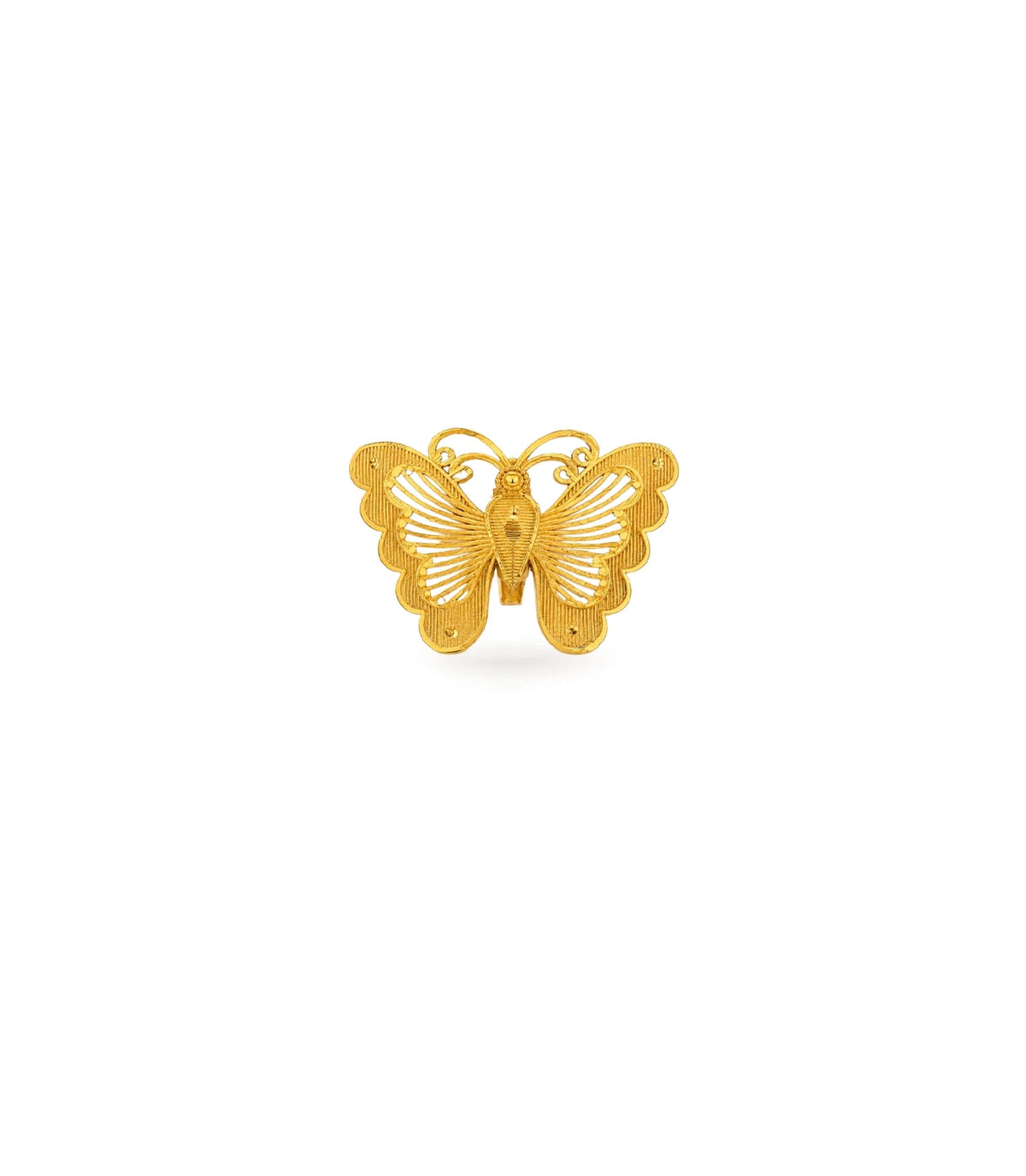 Gold Plated Butterfly Motif Unisex Brooch