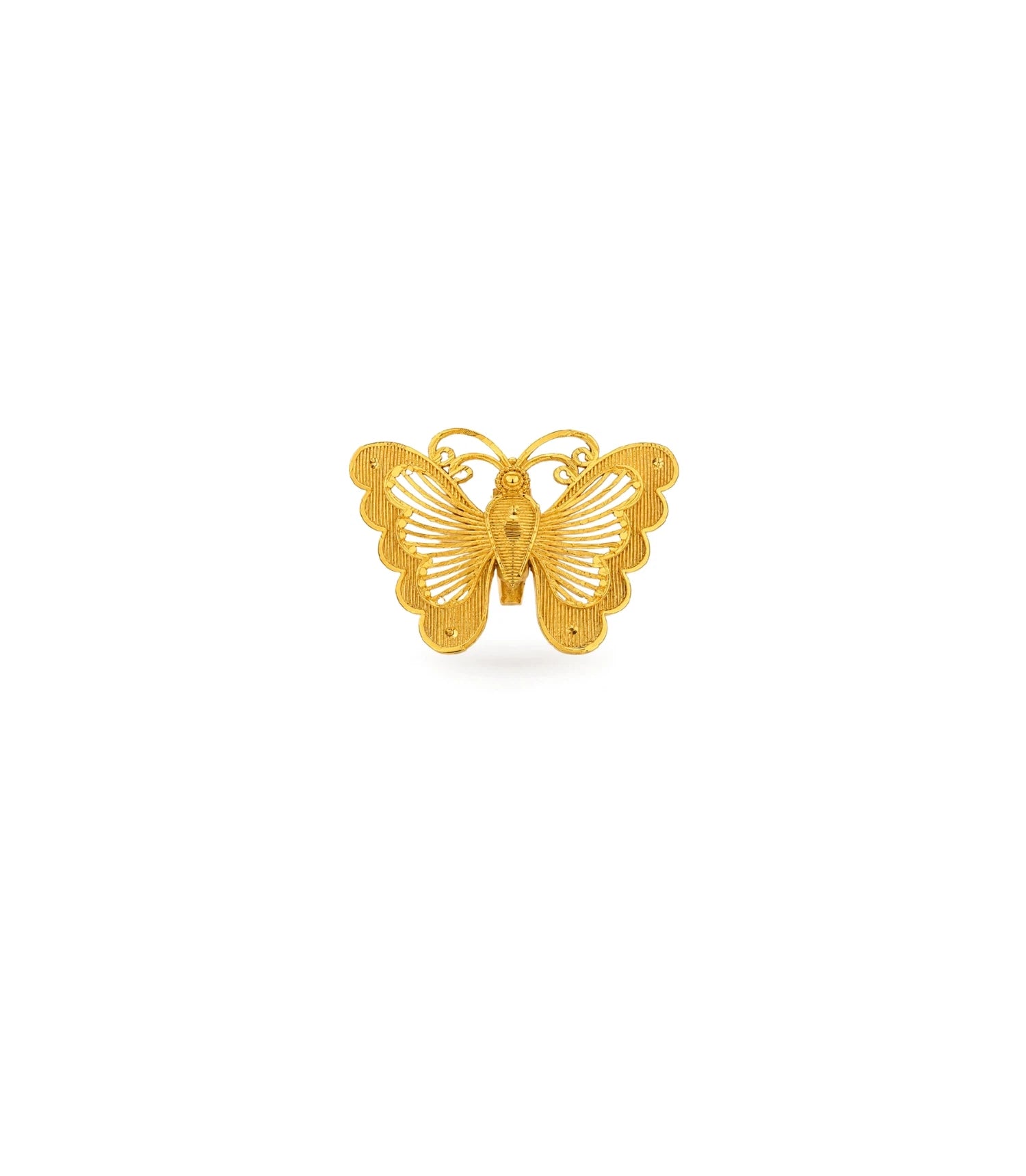 Gold Plated Butterfly Motif Unisex Brooch