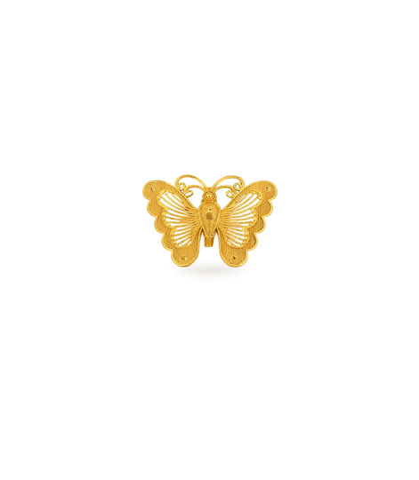 Gold Plated Butterfly Motif Unisex Brooch