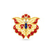 Gold Plated Butterfly Maroon & Blue Meena Brooch