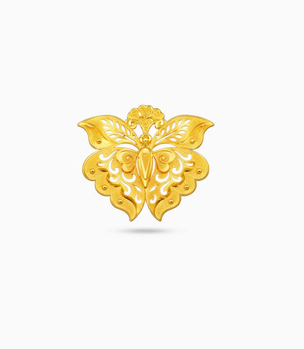 Gold Plated Festive Butterfly Designed Brooch