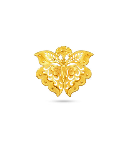 Gold Plated Festive Butterfly Designed Brooch