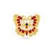 Gold Plated Butterfly Multy Meena Brooch