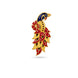 Gold Plated Festive Enamel Pecock Brooch
