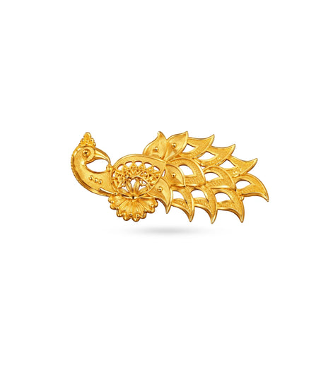 Gold Plated Festive Peacock Brooch