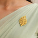 Gold Plated Leaf Motif Unisex Brooch