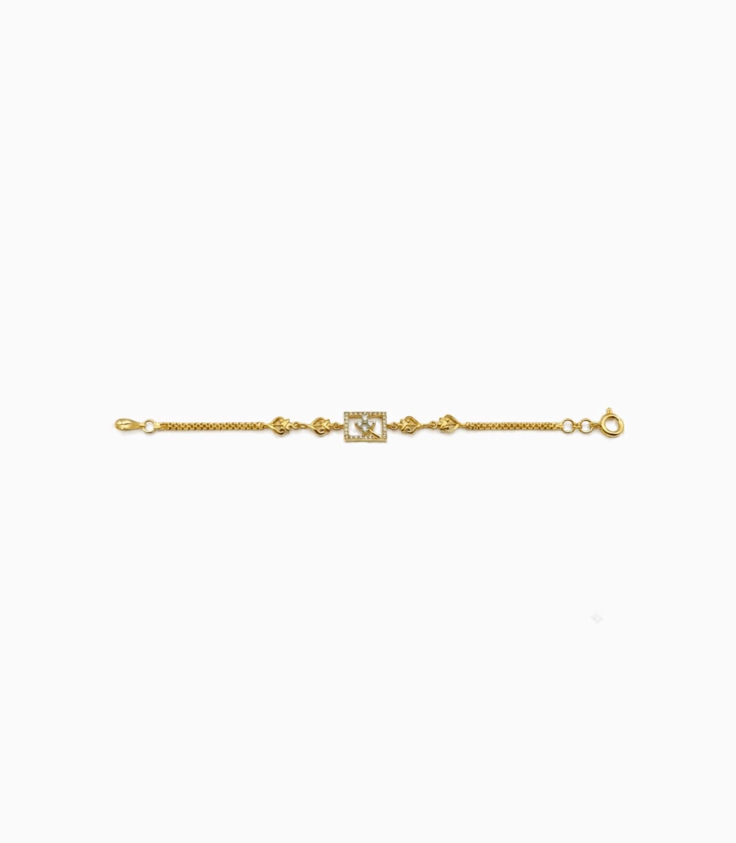 Gold Plated Elegant AD Chain Bracelet