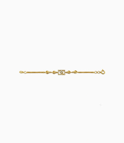 Gold Plated Elegant AD Chain Bracelet