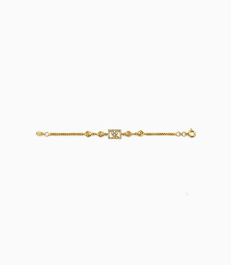 Gold Plated Elegant AD Chain Bracelet
