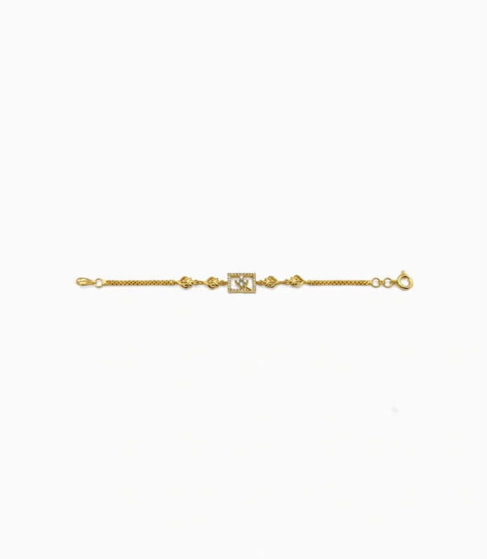Gold Plated Elegant AD Chain Bracelet