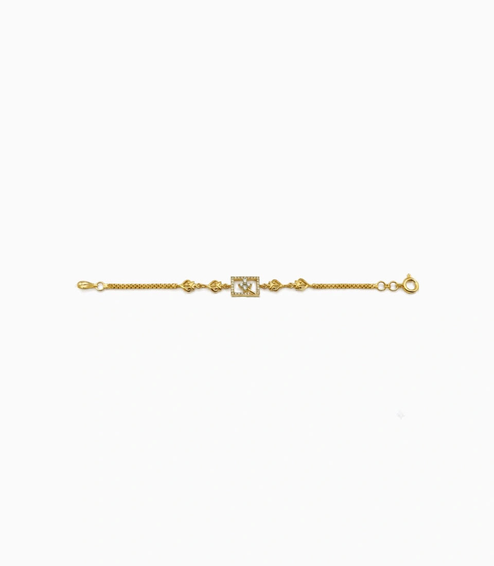 Gold Plated Elegant AD Chain Bracelet