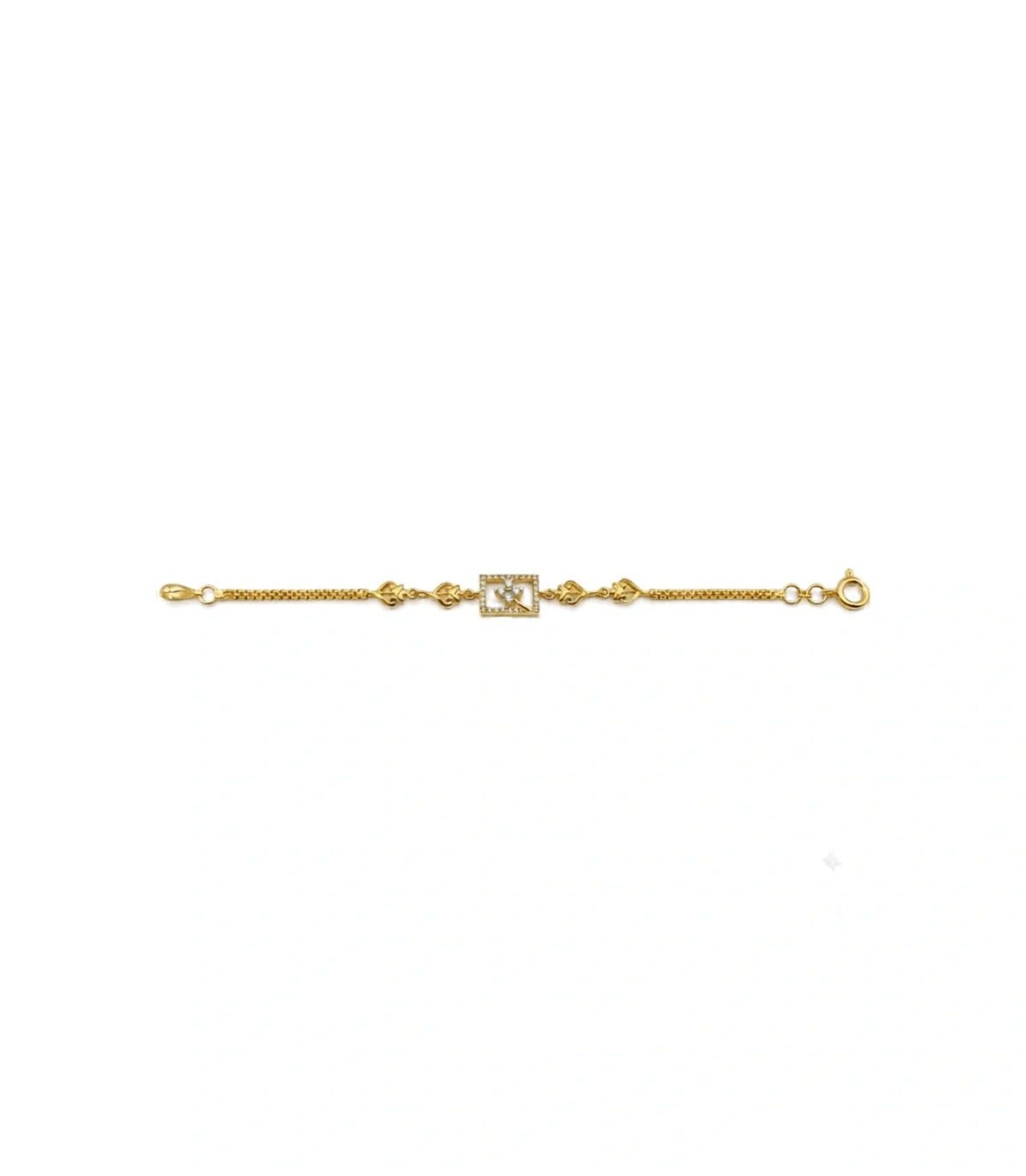 Gold Plated Elegant AD Chain Bracelet