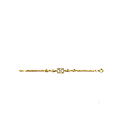 Gold Plated Elegant AD Chain Bracelet