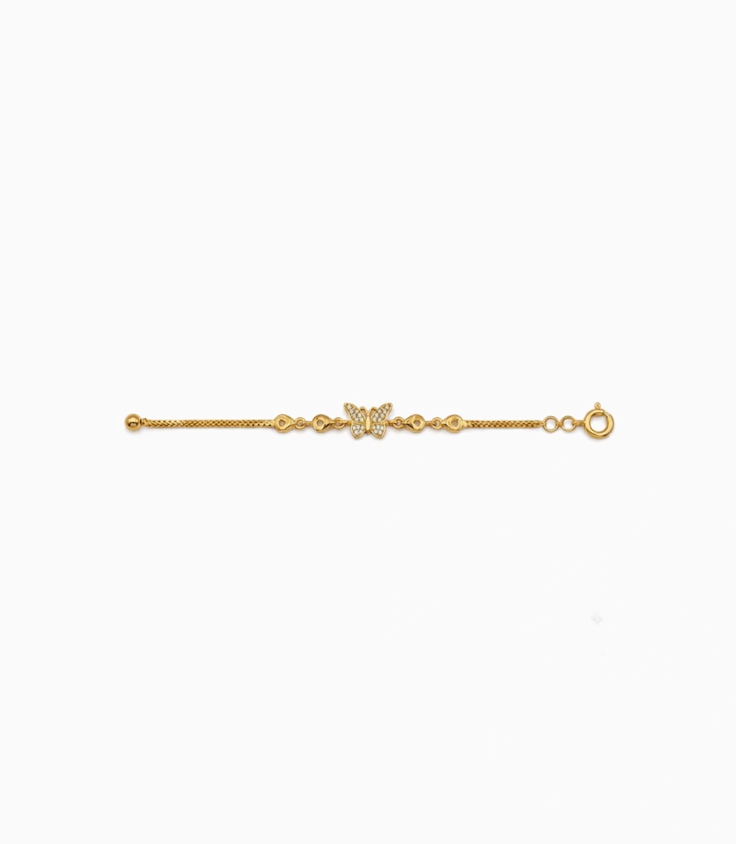 Gold Plated AD Butterfly Chain Bracelet