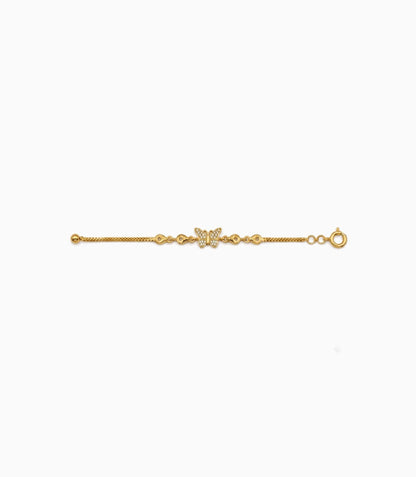 Gold Plated AD Butterfly Chain Bracelet