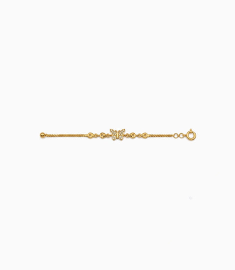 Gold Plated AD Butterfly Chain Bracelet