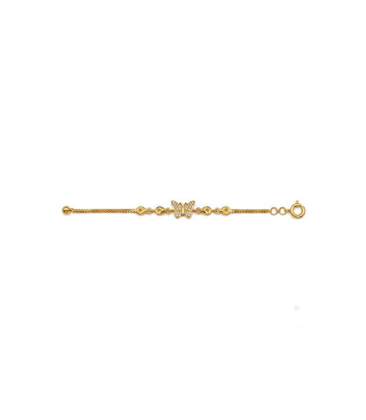 Gold Plated AD Butterfly Chain Bracelet
