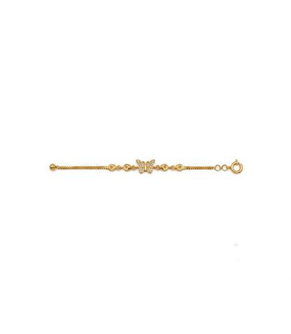 Gold Plated AD Butterfly Chain Bracelet