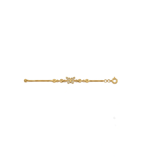Gold Plated AD Butterfly Chain Bracelet