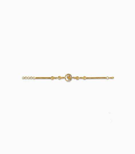 Gold Plated AD Circle Chain Bracelet