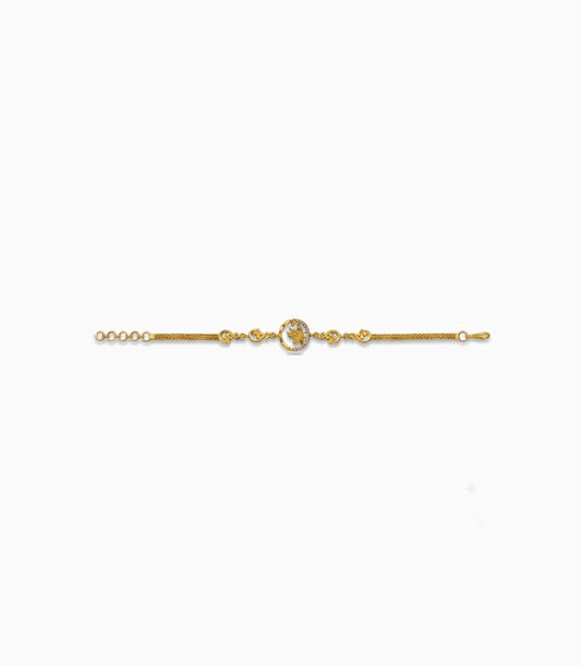 Gold Plated AD Circle Chain Bracelet