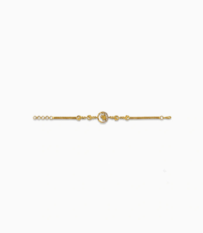 Gold Plated AD Circle Chain Bracelet