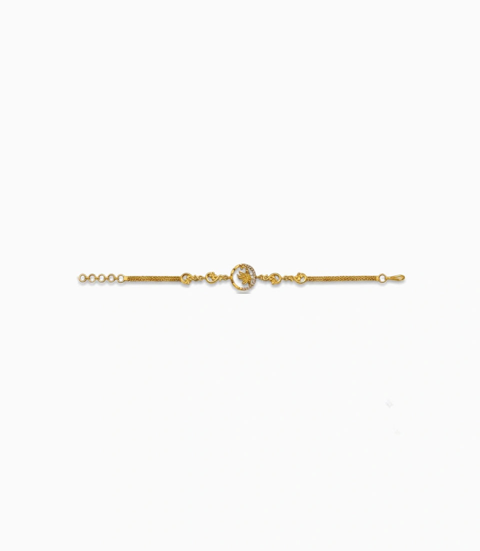 Gold Plated AD Circle Chain Bracelet