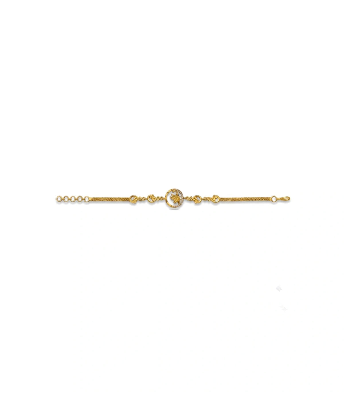 Gold Plated AD Circle Chain Bracelet