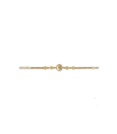 Gold Plated AD Circle Chain Bracelet