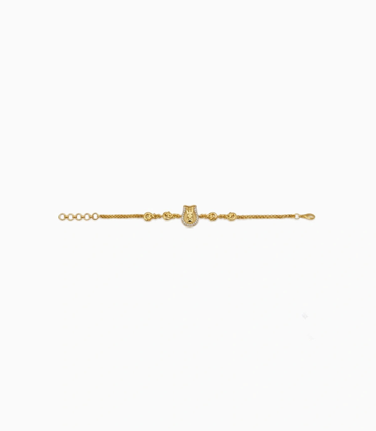 Gold Plated AD Swastik Chain Bracelet