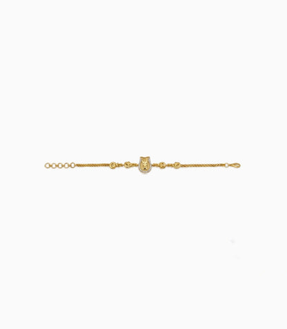 Gold Plated AD Swastik Chain Bracelet