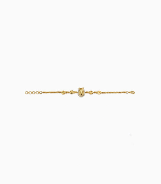 Gold Plated AD Swastik Chain Bracelet