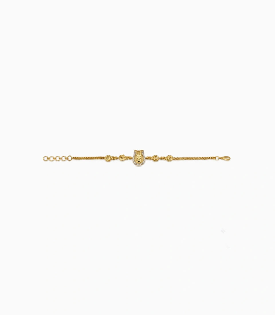 Gold Plated AD Swastik Chain Bracelet